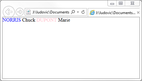 Affichage du document XML stylisé dans un navigateur web